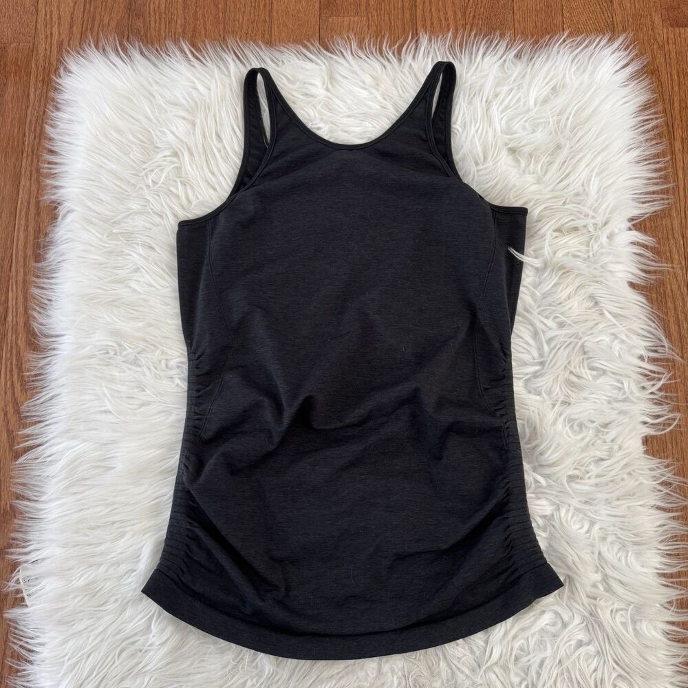 Lululemon Maternity Tank Top Women’s Small Charcoal Gray Scoop Back Side Ruching